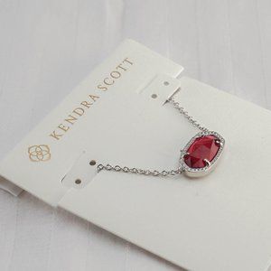 Kendra Scott Elisa Silver Necklace in Berry Red (Brand New with Dust Bag)
